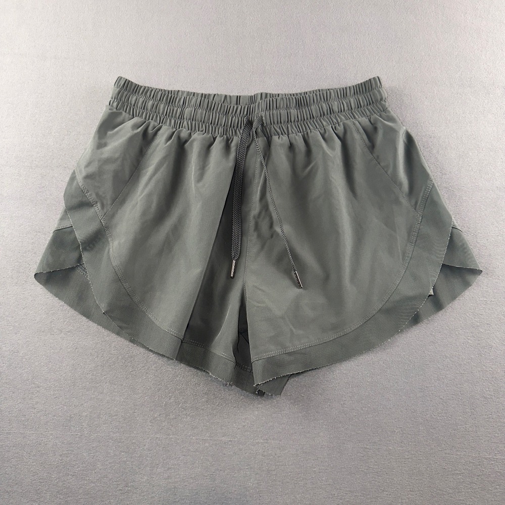 Halara Womens Running Shorts Sage Green Mesh Trim Elastic Waist Athletic Size M